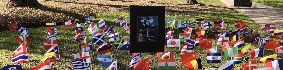 International Week flag display on SHSU campus